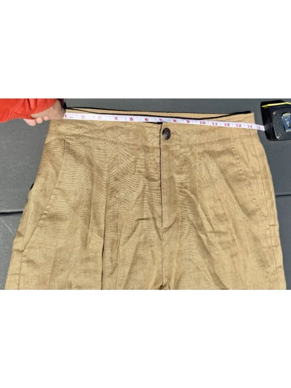 BANANA REPUBLIC 100% Linen Pants SIZE 0 Light Brown Pleated Trouser Wide Leg